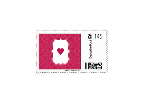 Design-Vorlage für Briefmarken passend zur Darling Hochzeitspapeterie.