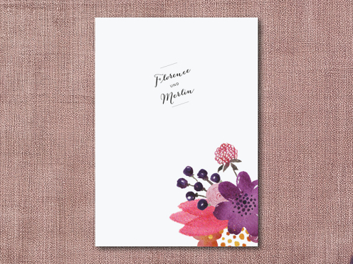 Danksagungskarte „Bohemian“ vereint natürliches Design und elegante Details. Der verspielte Schriftzug und florale Elemente machen sie zum perfekten Dankeschön für Ihre Hochzeitsgäste.