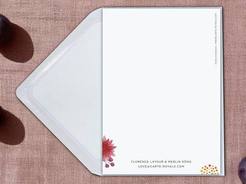Save-the-Date Karte mit gedruckten Beeren und Blumen inkl. Briefumschlag in Pink von Crown Mill.