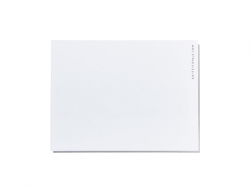 Personalisierte Tischkarten im Format 100 x 75 mm gedruckt auf weißem Feinstpapier.