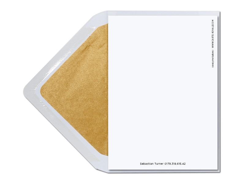 Hello - Typografische Grüße mit gold gefüttertem Briefumschlag.