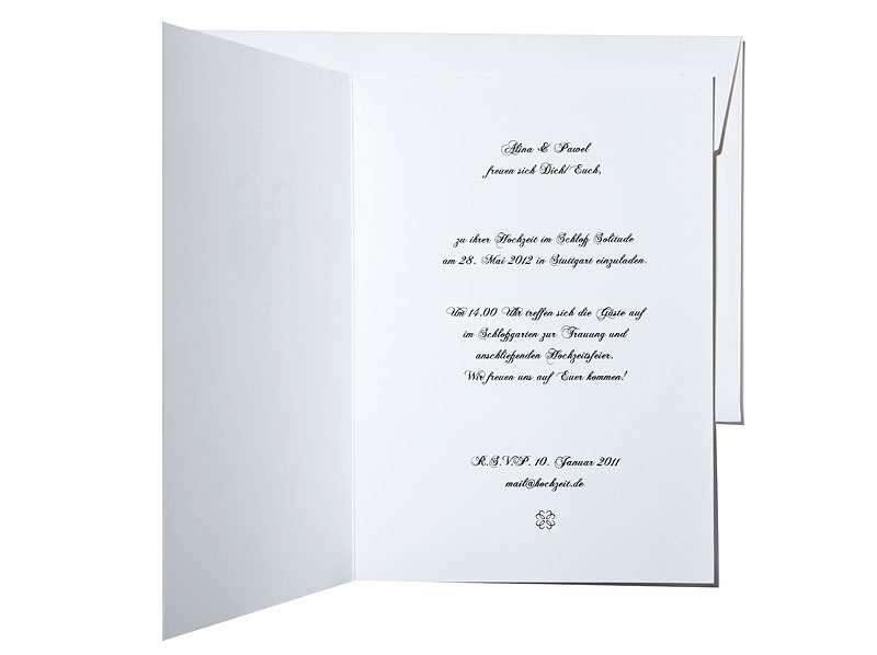 Weiß Black & White Brautpaar Einladungskarten Hochzeit Hochzeitskarten 